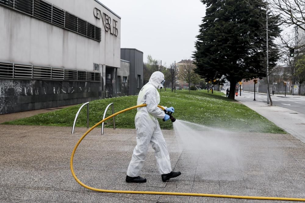 Coronavirus en Asturias: La UME, en Gijón