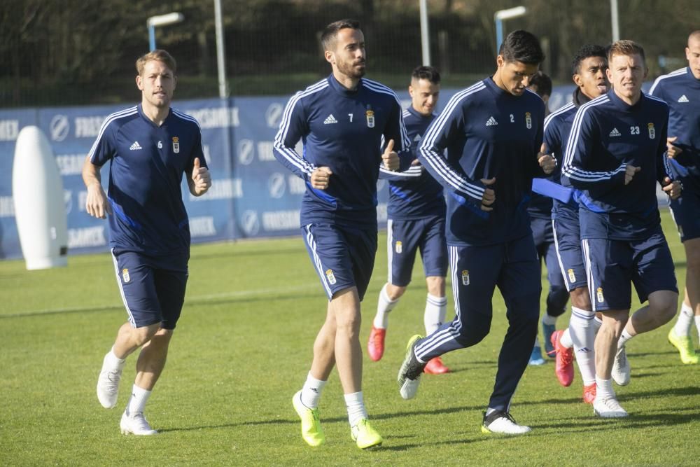 El entrenamiento del Oviedo de esta mañana