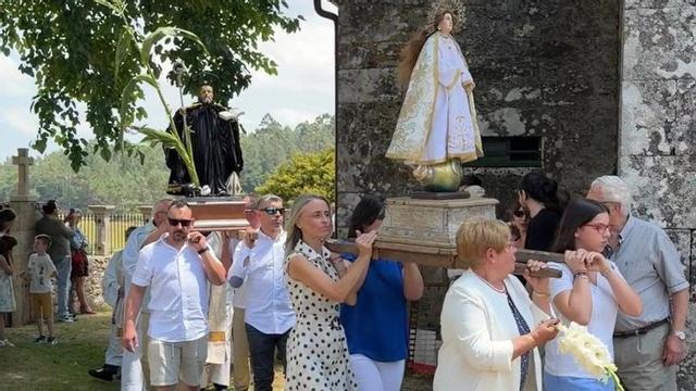 La imagen del santo, durante la procesión.  |
