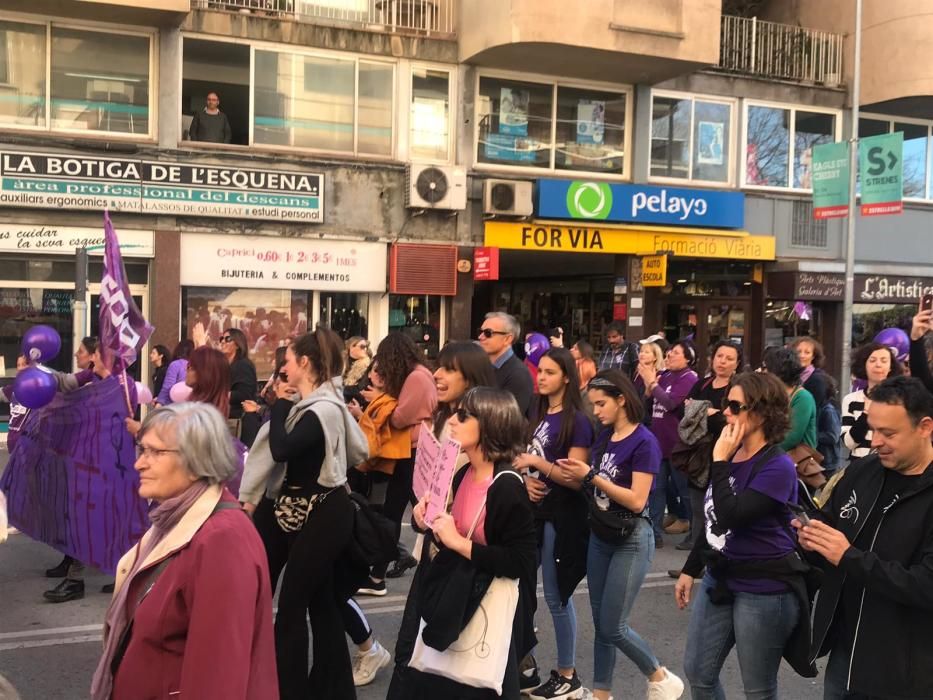 Manifestació sindical a Girona de la vaga del vuit de març