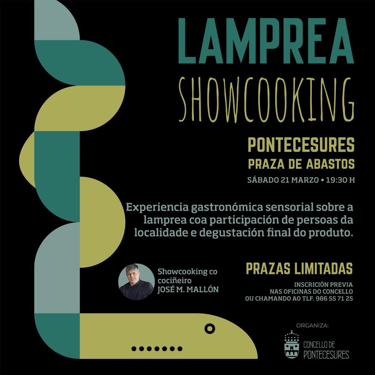 El cartel del taller de cocina.