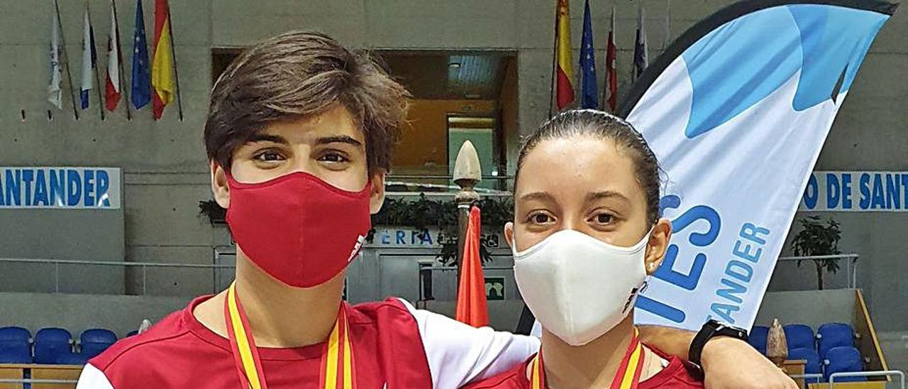 Rodrigo Sanjurjo y Nikol Carulla, en el campeonato nacional.