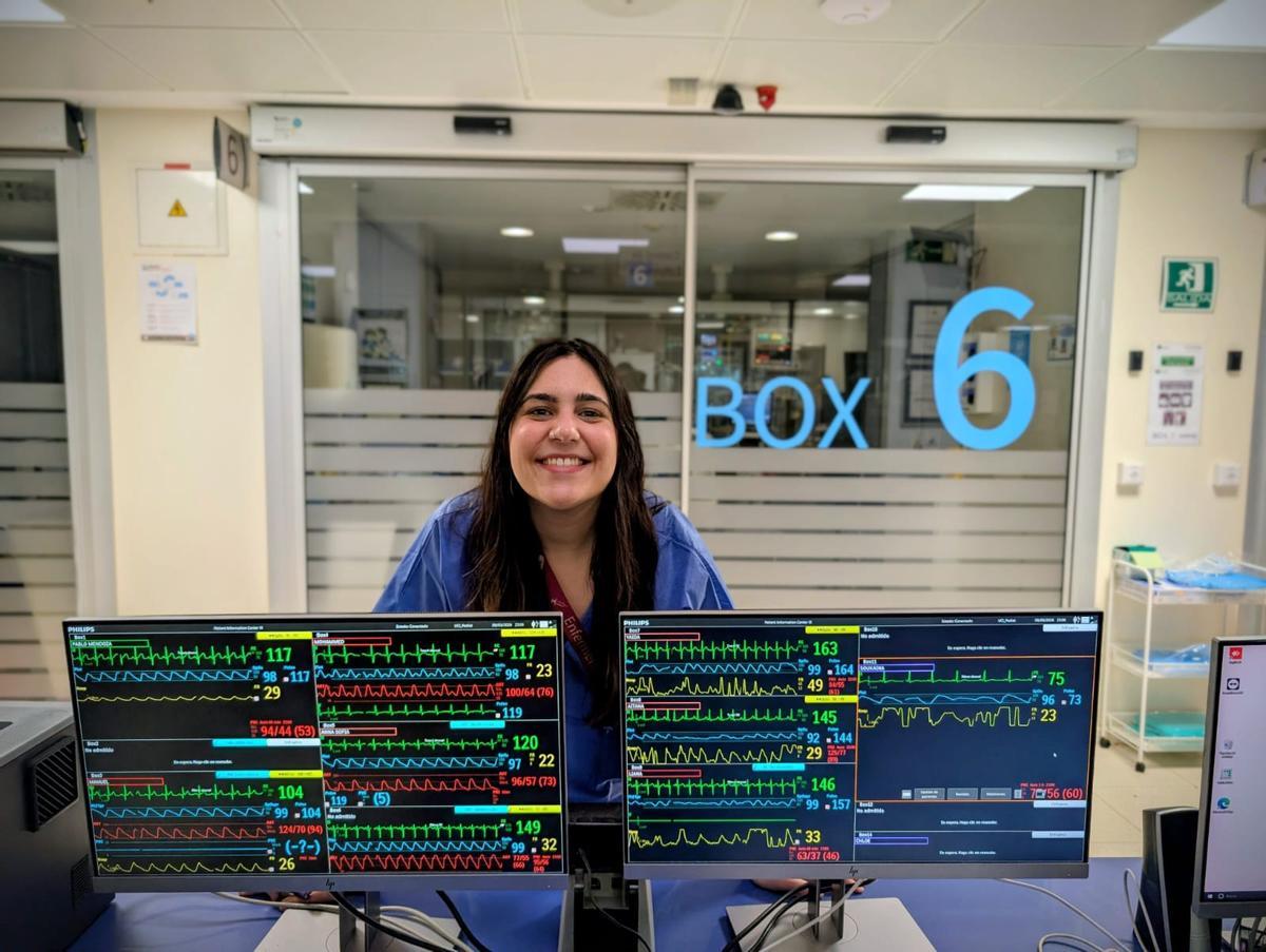 Marina Sánchez, en la UCI del Hospital Materno Infantil de Málaga