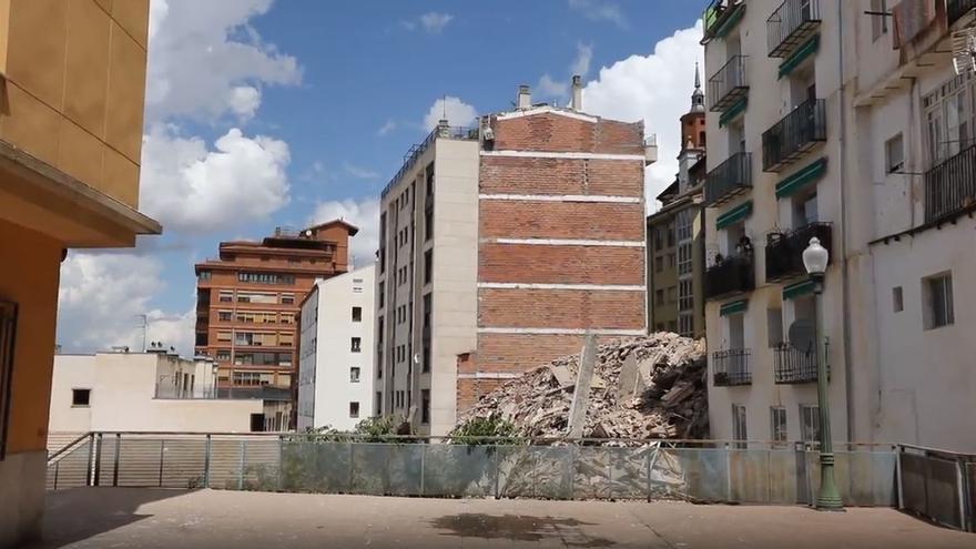 Los instantes de caos posteriores al derrumbe del edificio en Teruel