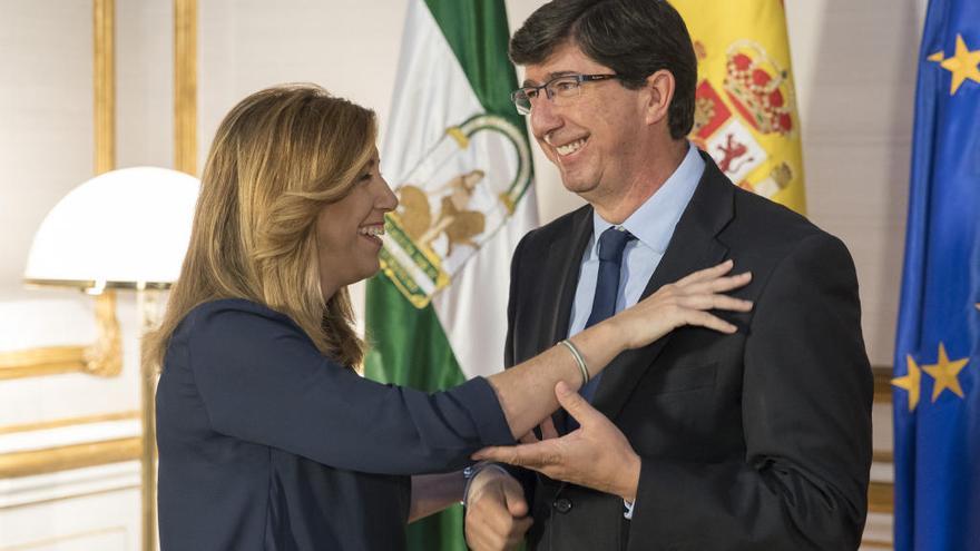 Susana Díaz y Juan Marín en el día de la investidura de la actual presidenta de la Junta.