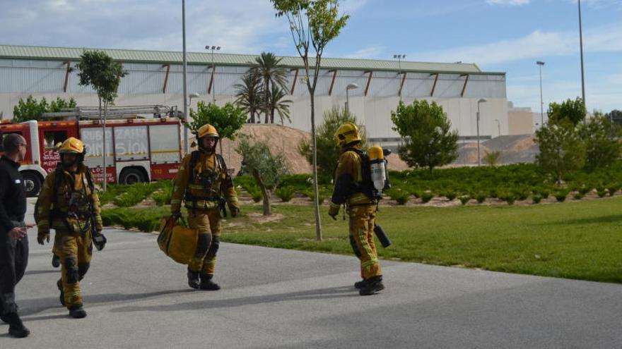 Simulacro de incendio en el campus de Elche