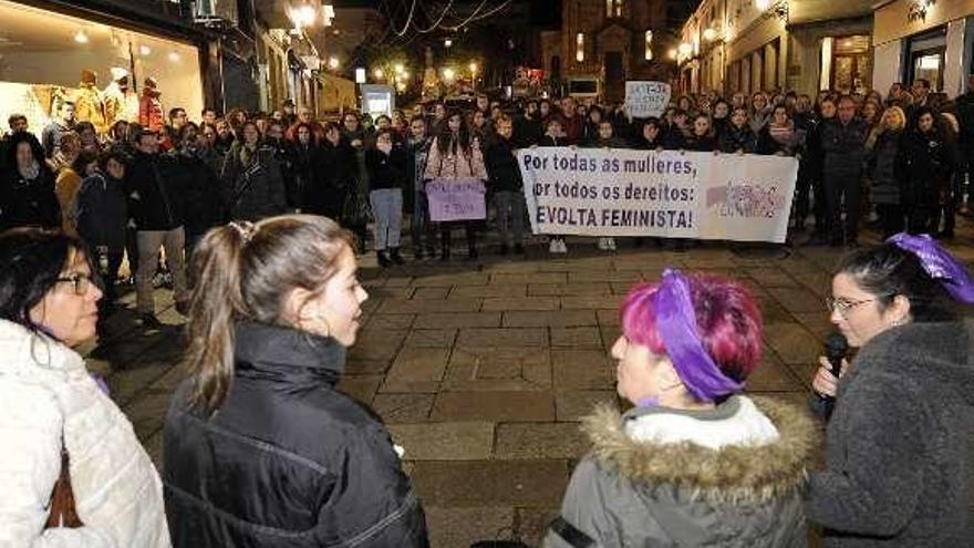 La concentración en Silleda tuvo como escenario la Praza da Igrexa.