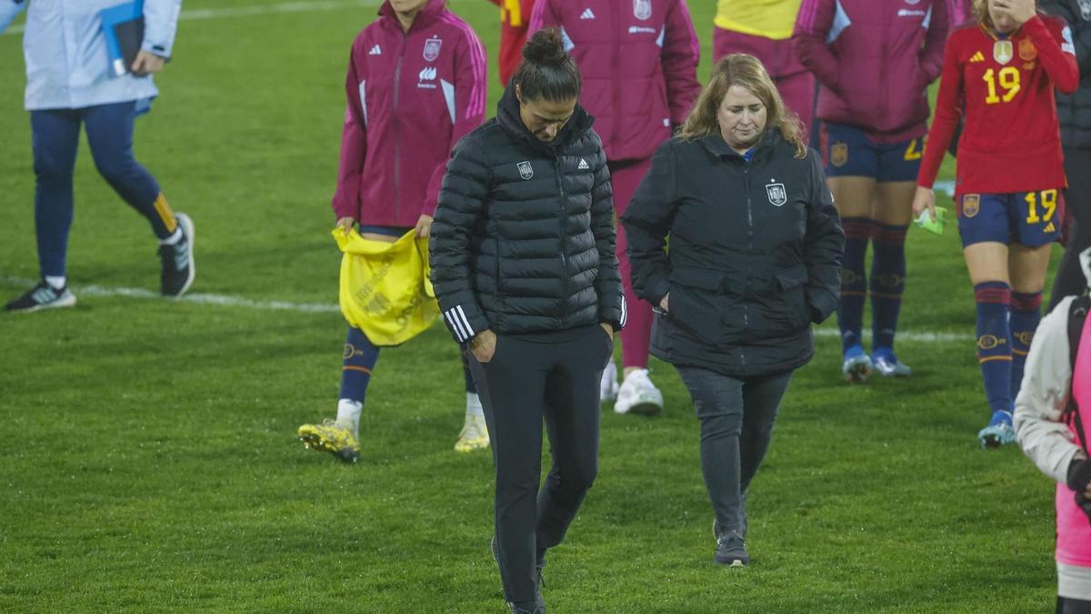 Montse Tomé, al final del partido contra Italia.