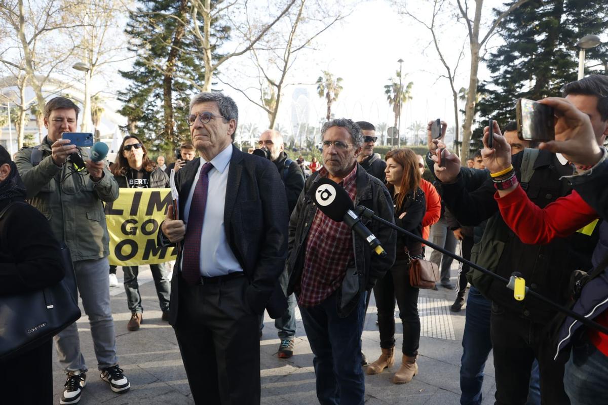 Aurelio Martínez llegando a la Ciudad de la Justicia esta misma mañana