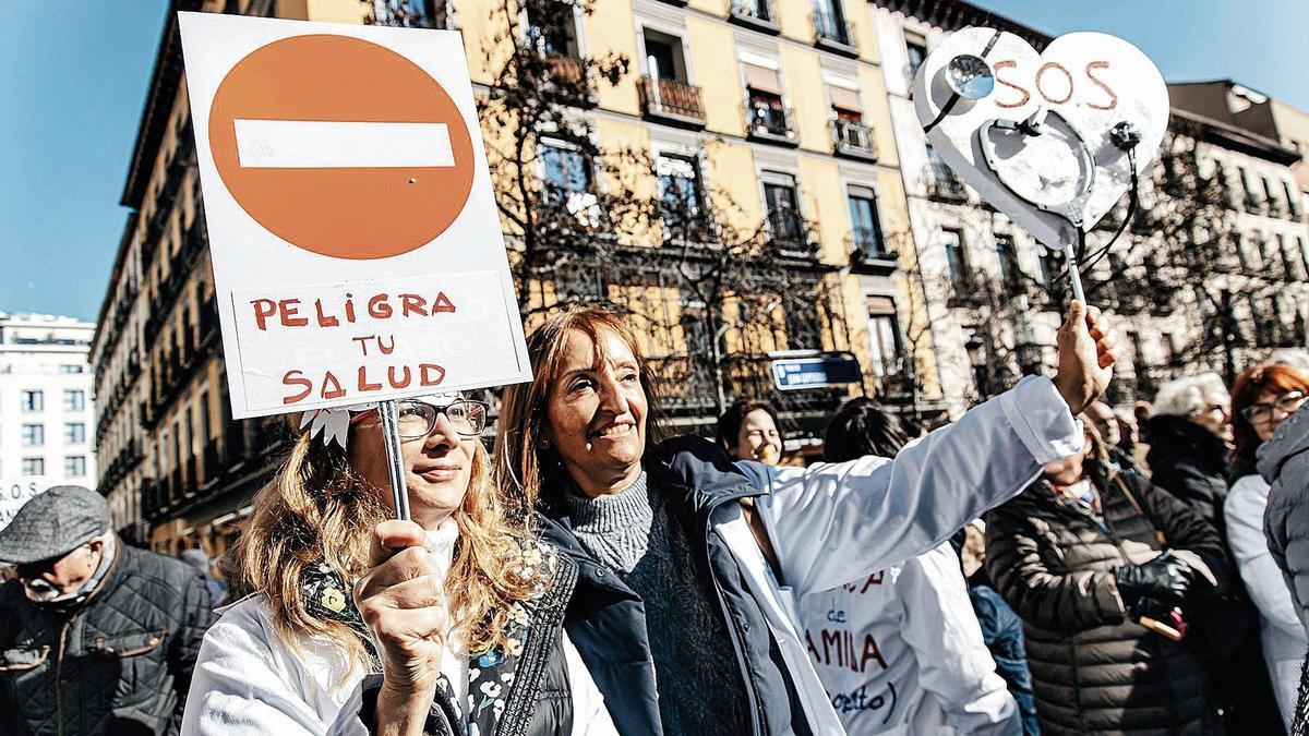 Una manifestación de médicos en Madrid, en una imagen de archivo.