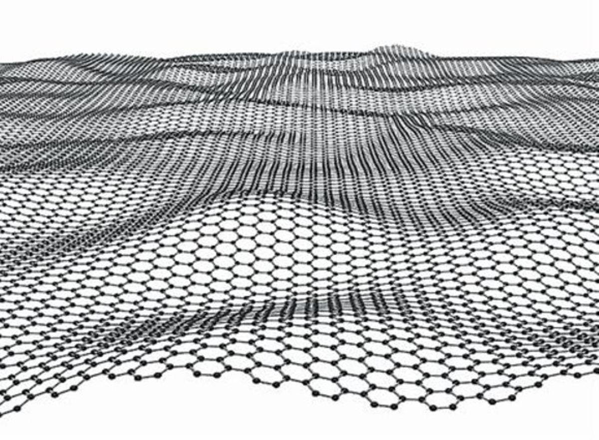 Estructura d’una finíssima membrana de grafè.