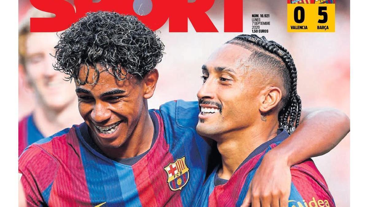 La portada SPORT de este lunes, 07 de septiembre de 2026