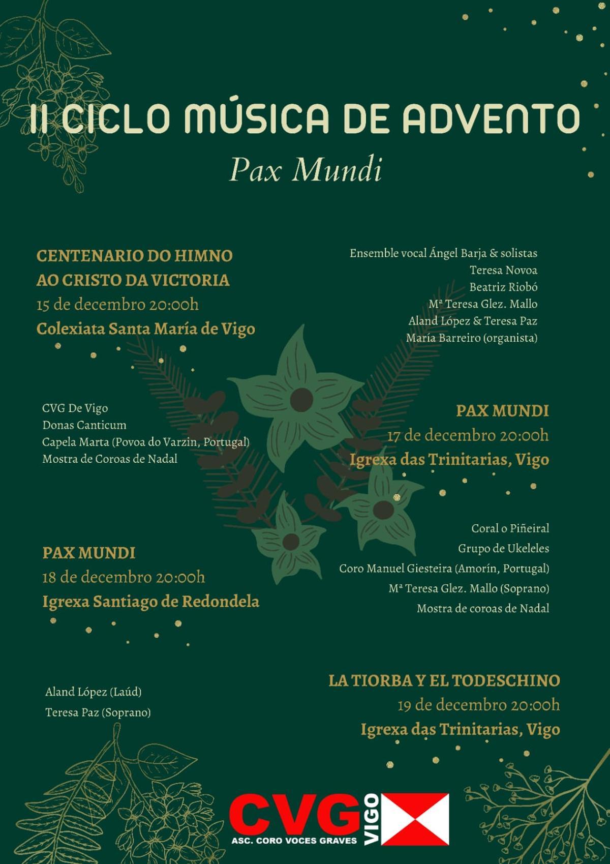 Cartel del II Ciclo de Música de Advento Pax Mundi