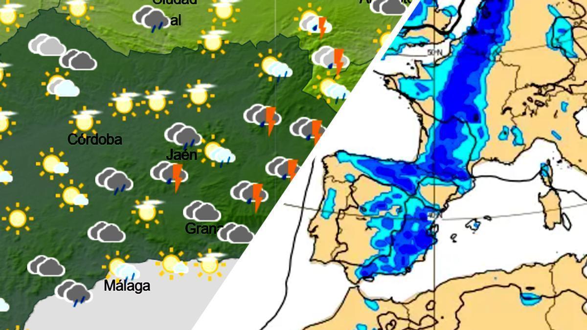 Las lluvias aparecerán este domingo en Andalucía.