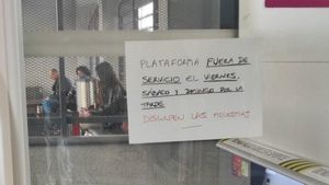 La plataforma de la estación se encuentra temporalmente fuera de servicio.