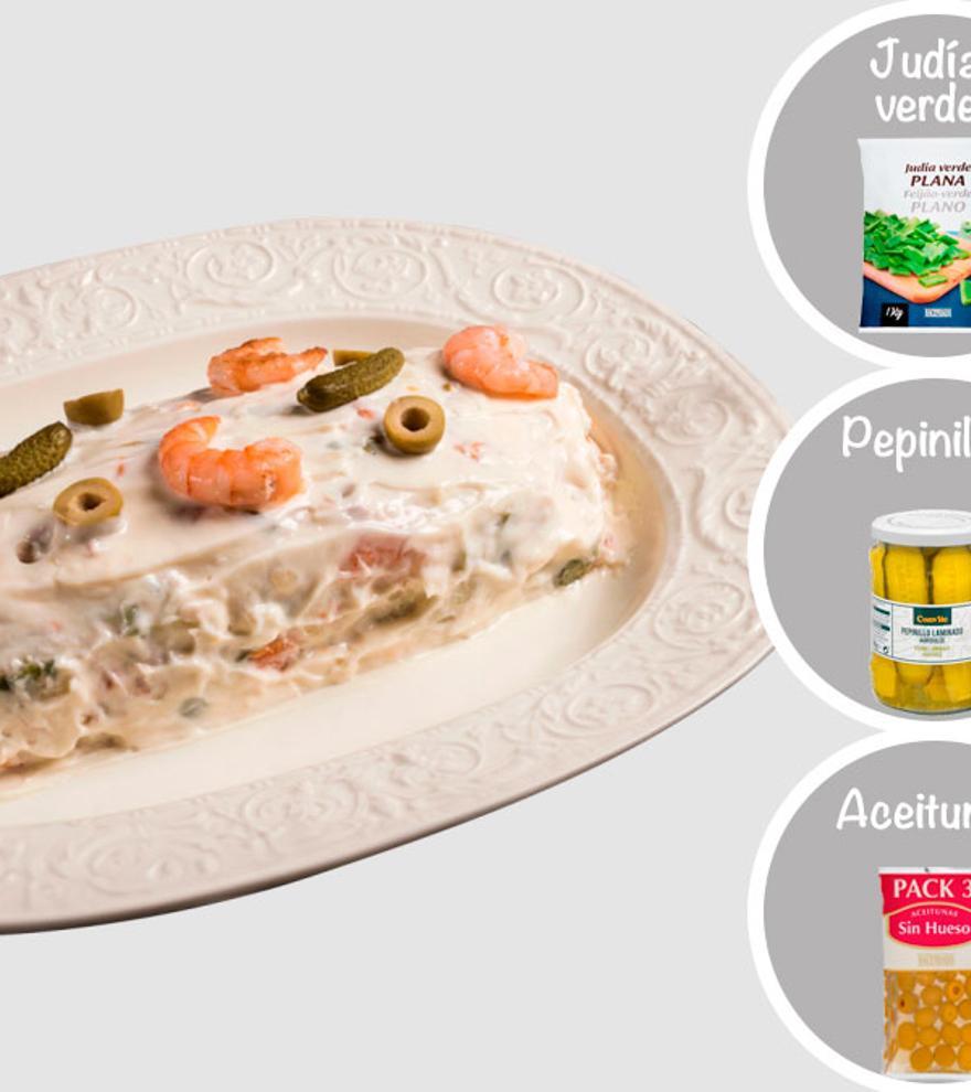 Ensaladilla Rusa con Merluza y Langostinos