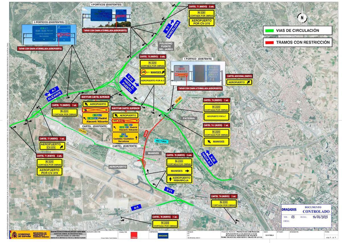 Mapa y accesos alternativos por el cierre de la N-220