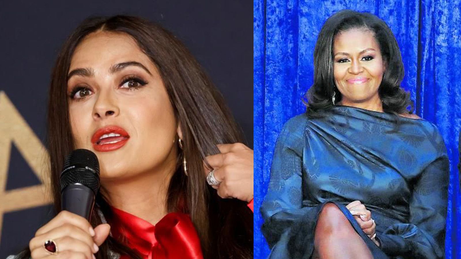 Salma Hayek  y Michelle Obama.