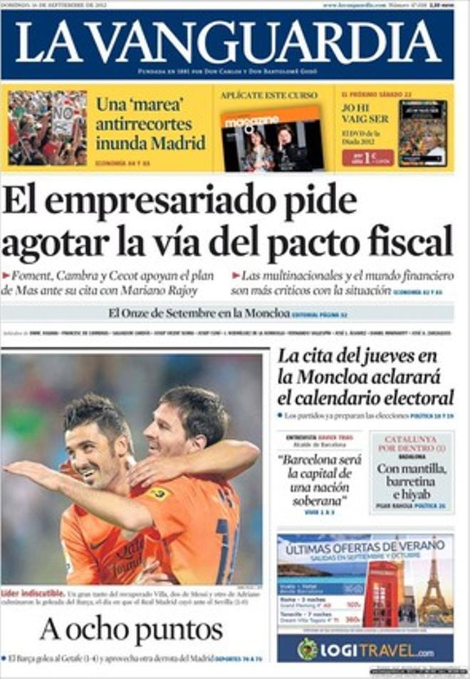 Portada de la prensa nacional y internacional del 16 de septiembre de 2012