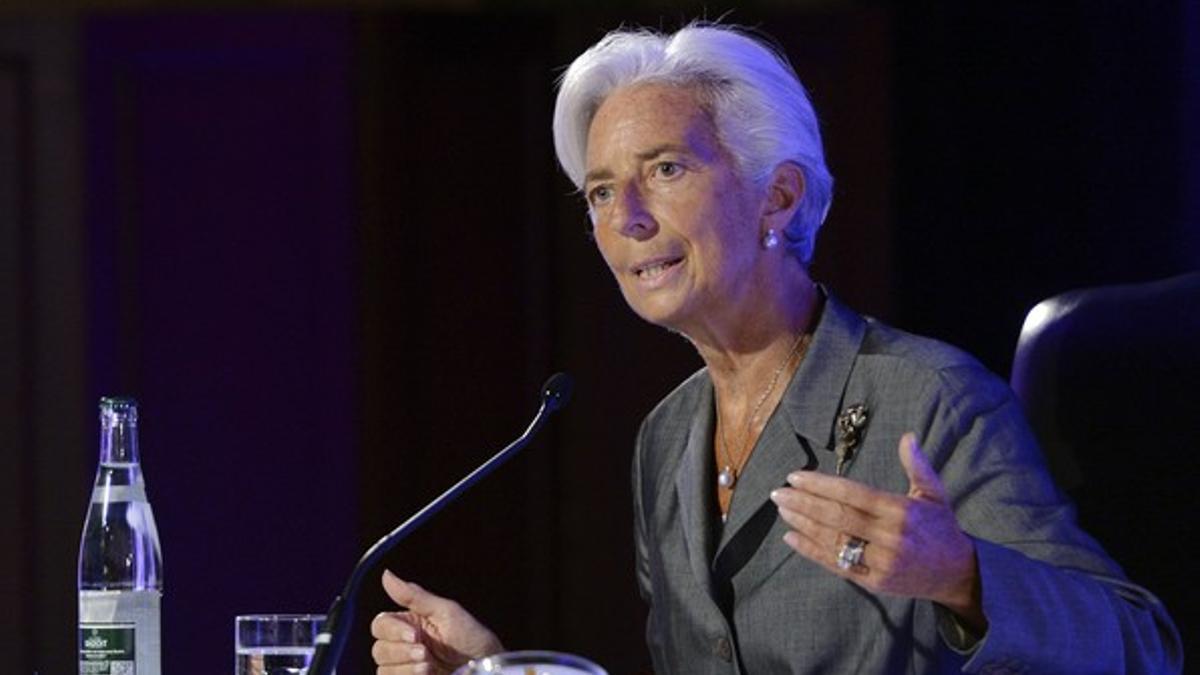 Christine Lagarde, durante una conferencia sobre la eurozona, el pasado 18 de julio en París.