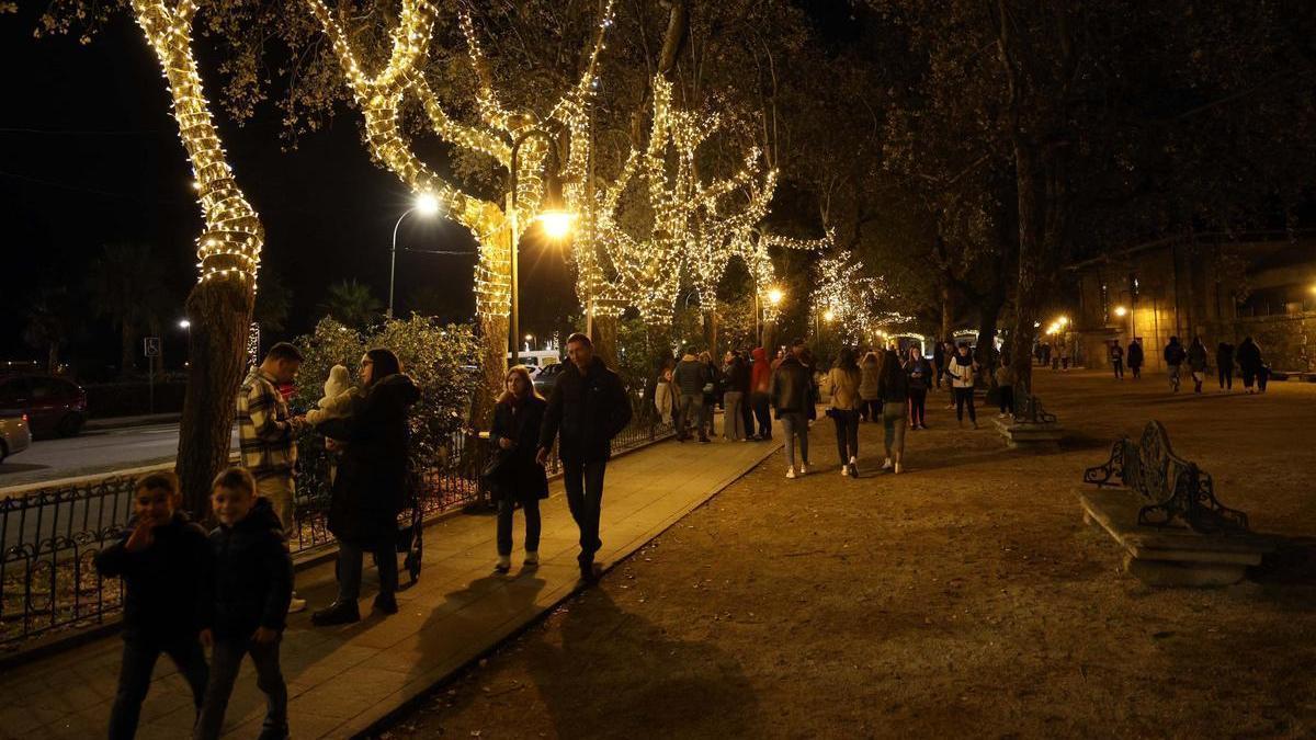Alumbrado de Navidad en Cambados, el año pasado.