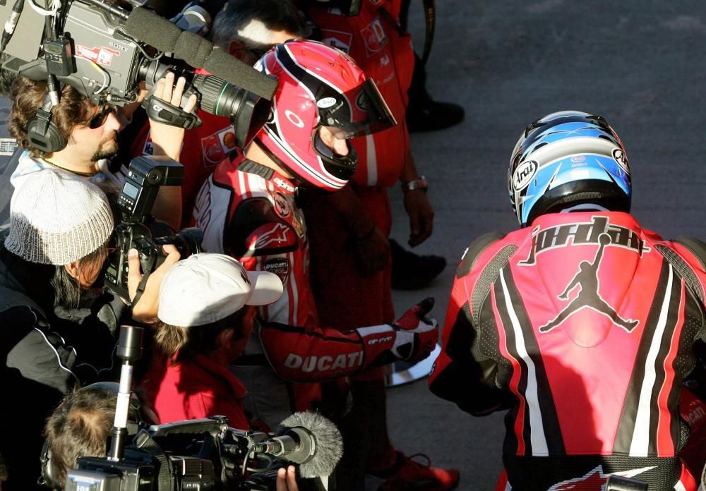 Michael Jordan en su visita a Cheste MotoGP