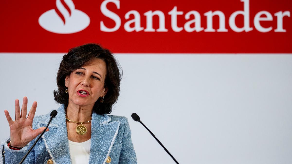 Spanish bank Santander's Executive Chairman Ana Botin gives a speech at the annual results presentation in Boadilla del Monte