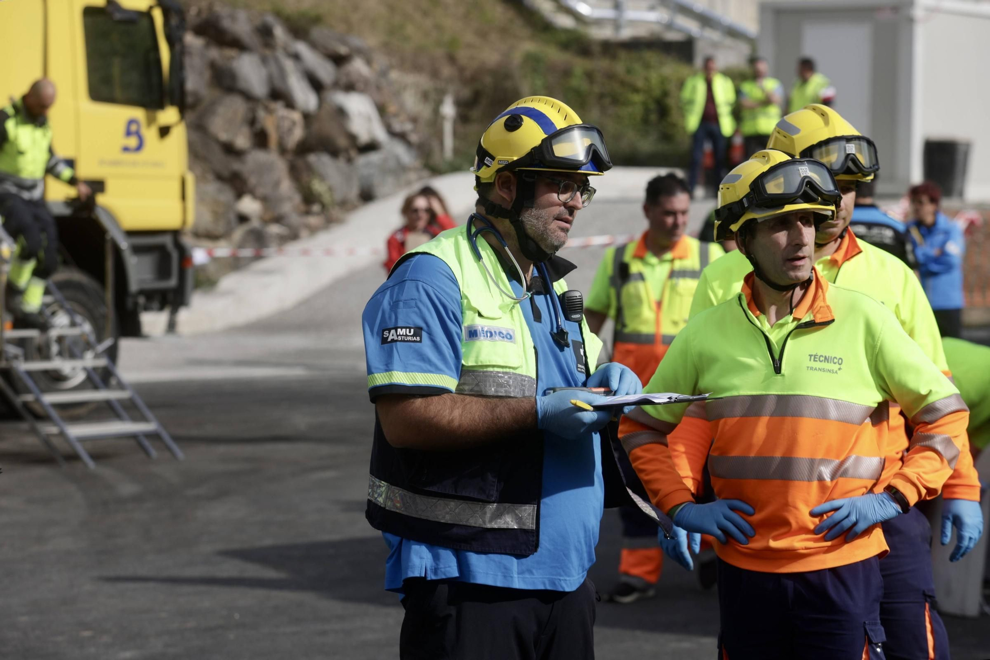 Así fue el simulacro de descarrilamiento en la Variante de Pajares