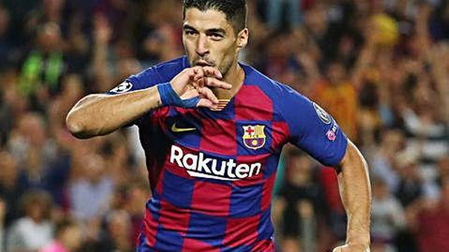 Luis Suárez celebrant un gol aquesta temporada.