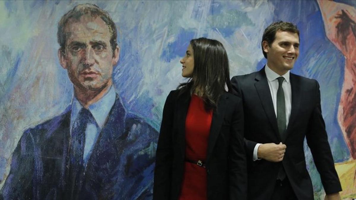 Inés Arrimadas y Albert Rivera, en el Club Siglo XXI de Madrid.