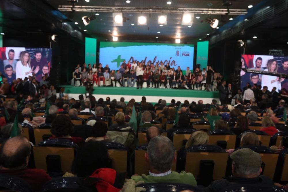 El presidente del Gobierno acompaña a la candidata a la reelección en Andalucía en un acto del PSOE-A a pocos días del final de la campaña electoral