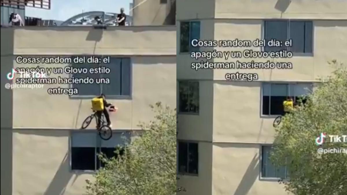 El "repartidor spiderman" durante el apagón