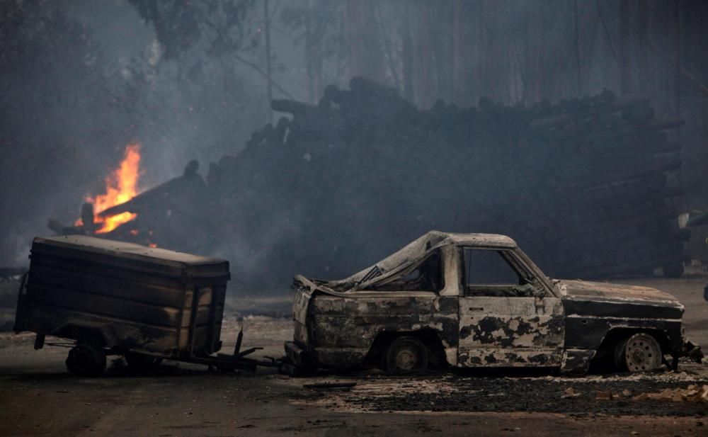 Efectes dels incendis que afecten Galícia, aquest dilluns 16 d''octubre del 2017