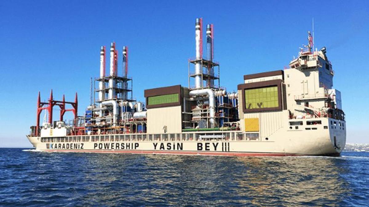 El ‘Yasin Bey’, capaz de aportar 125 megavatios de potencia, es uno de los barcos de la empresa turca Karpowership.