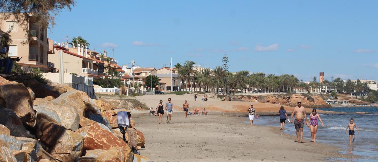 Uno de los tramos en regresión en la playa de Las Higuericas