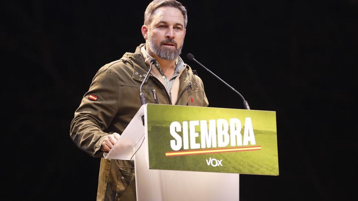 El presidente de Vox, Santiago Abascal, en Valladolid.