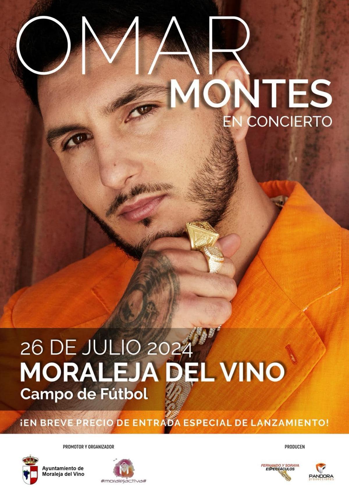 Omar Montes dará un concierto en Moraleja del Vino.