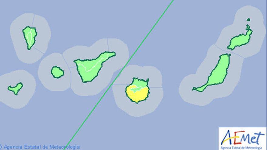 Aemet activa el aviso amarillo por lluvias para Gran Canaria