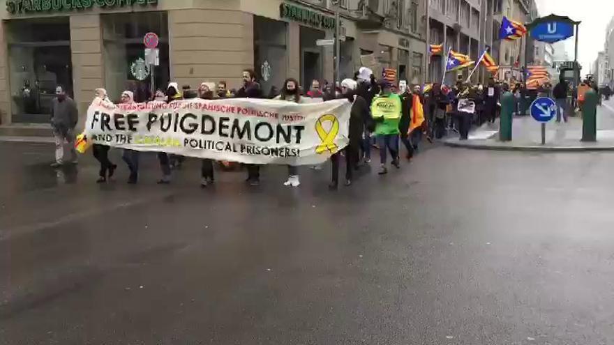 Marcha de apoyo a Carles Puigemont en Berlín