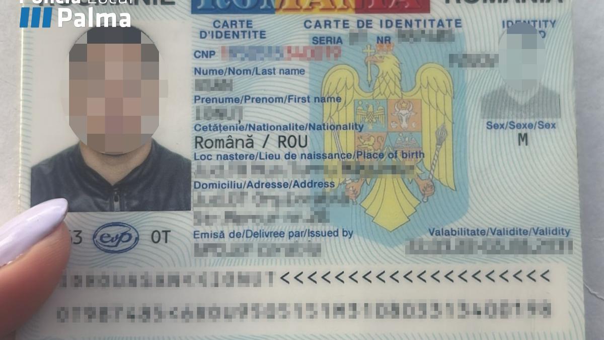 Documento intervenido al sospechoso.