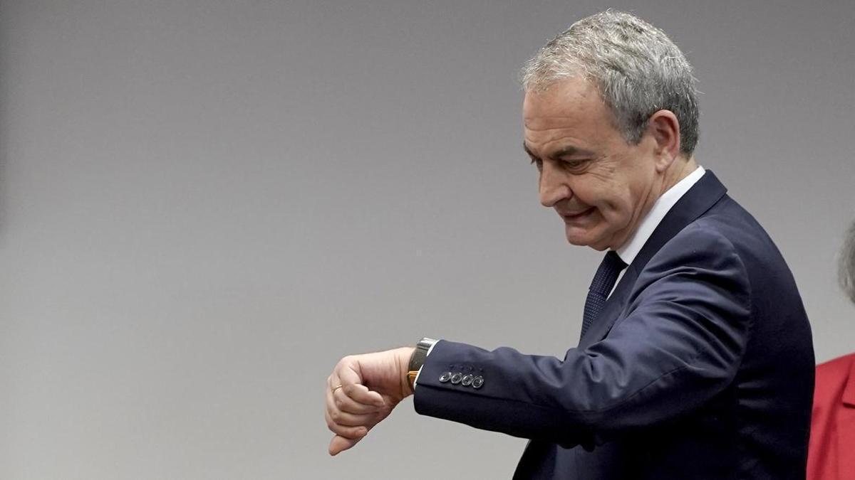 José Luis Rodríguez Zapatero, en el Senado, durante su comparecencia.