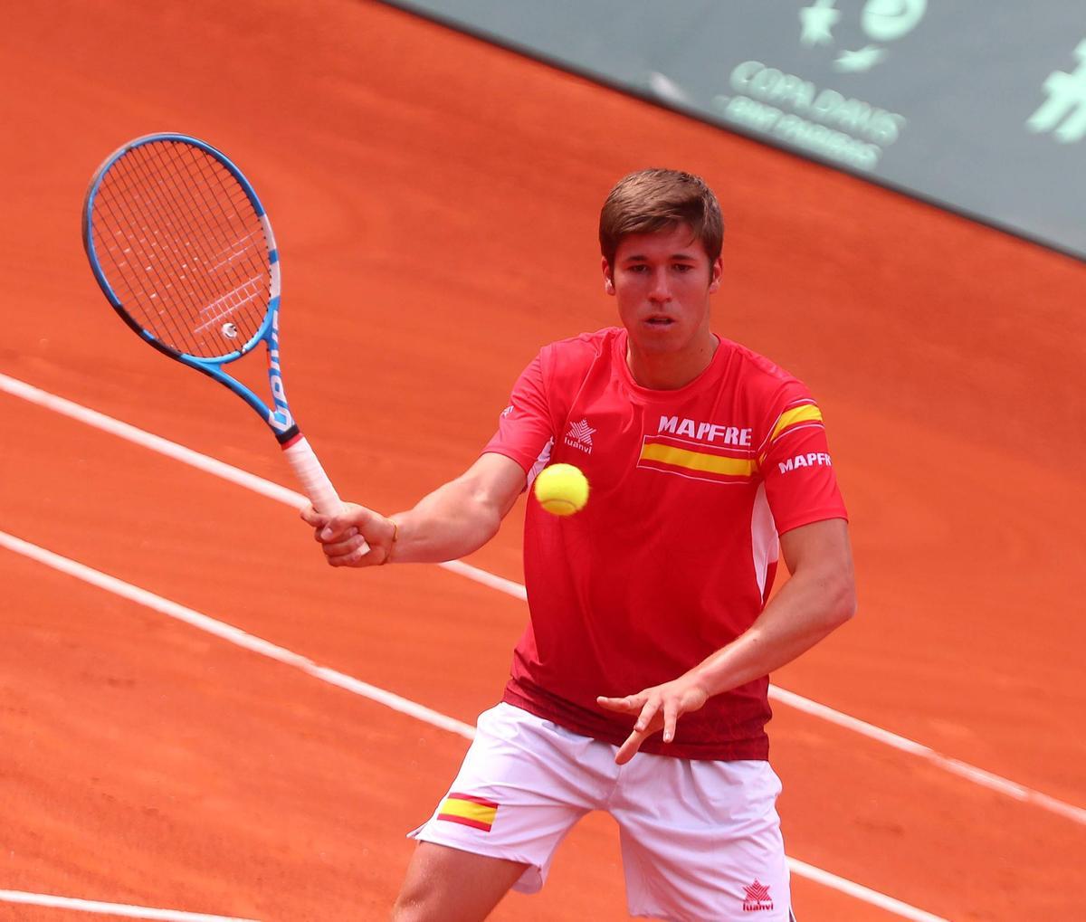 Carlos López Montagud, 'sparring' del equipo español de Copa Davis en 2018