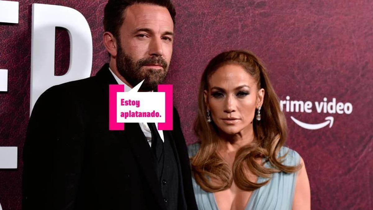 Ben Affleck y Jennifer Lopez en un photocall