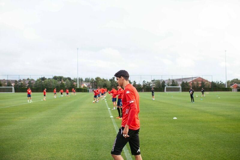 Entrenament del Girona a Manchester