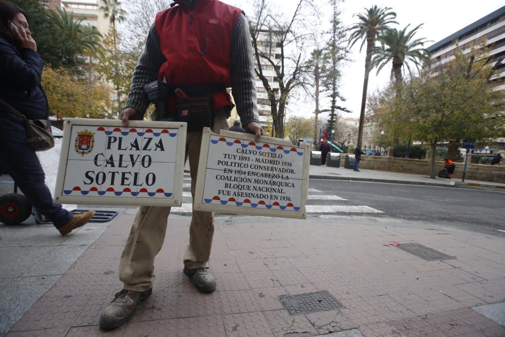 Cambio de nombre de la plaza Calvo Sotelo de Alica