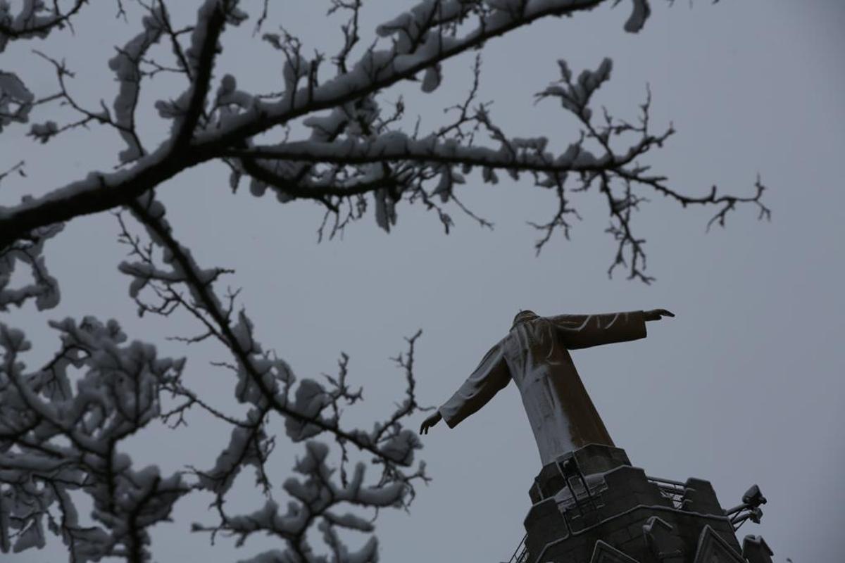 La nieve llega a Barcelona: Collserola, cubierta de blanco