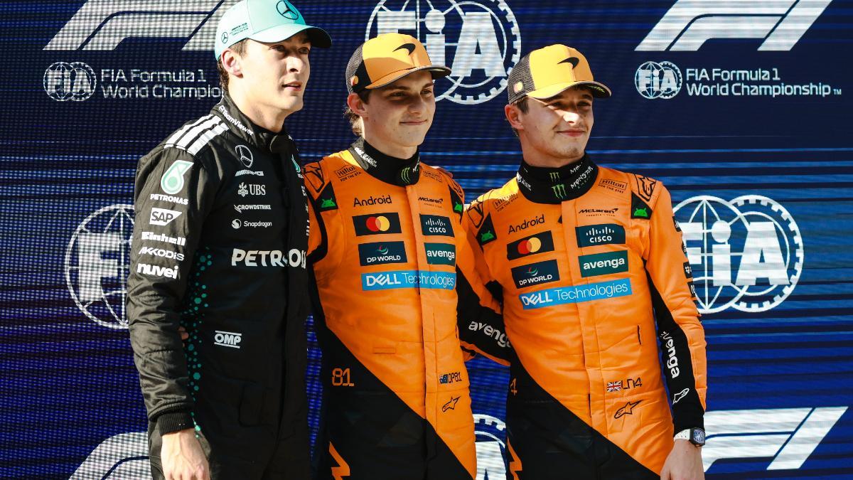 Oscar Piastri, vencedor en China, secundado por Lando Norris y George Russell
