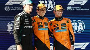 Oscar Piastri, vencedor en China, secundado por Lando Norris y George Russell