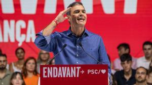 Pedro Sánchez, el pasado domingo durante un mitin en Barcelona.