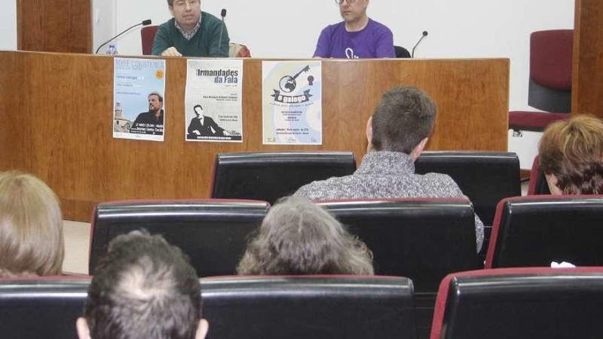 Un momento do acto organizado por Queremos Galego Marín. // S.A.